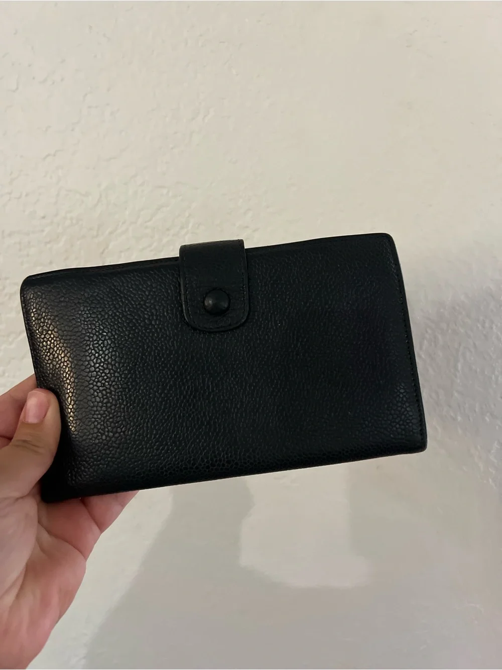 CHANEL Black Caviar Leather Continental Wallet vintage